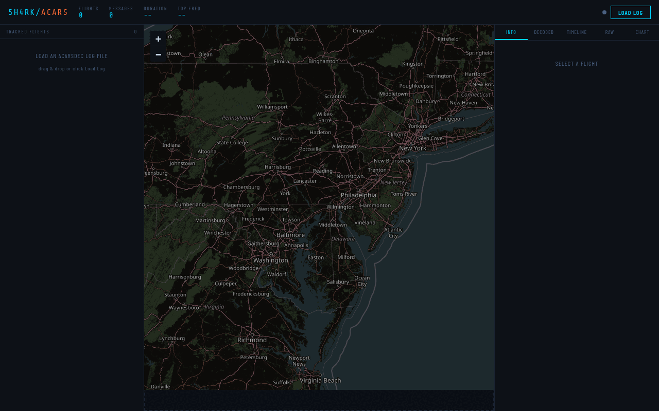 ACARS flight visualizer — live map view